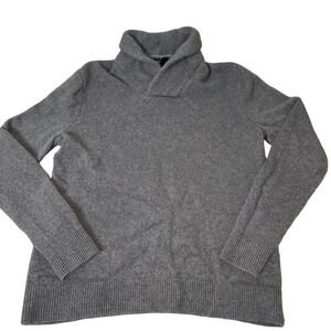 Banana Republic sweater gray Italian yarn cowl neck soft knit men's pullover MD